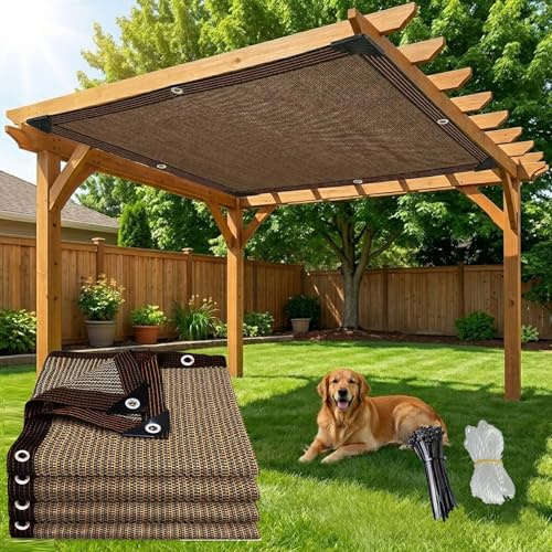 90% Panno Ombra con Occhielli 3x3m 4x5m 5x6m 6.5x8m 8.5x10m Rete Da Giardino Telo Ombreggiante, Rete Parasole in Hdpe, Vela Resistente Ai Raggi UV per Copertura Da Serra Pianta Fiore(4X5m)