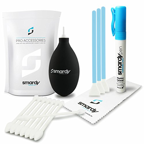 smardy 5in1 Profi Reinigungsset - 3X CCD/CMOS Sensor Reinigung Swab 16mm + 10ml SprayPen mit Rogge Lens Sensor Cleaner + Blasebalg + 8 Reinigungsstäbchen + Mikrofasertuch