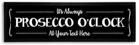 Bang Tidy Clothing Personalised Bar Runner Mat - Novelty Beer Gifts for Home Bars Pubs - Prosecco O'Clock