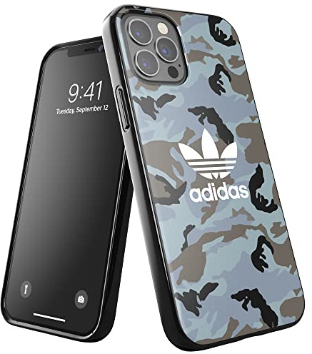 adidas 43702 Hülle Entwickelt für iPhone 12 Hülle, iPhone 12 Pro Hülle, 6.1 Zoll, Fallgeprüfte Hüllen, stoßfeste erhöhte Kanten, Original Snap Case Schutzhülle, Trübe Smaragde/Blaue Oxide