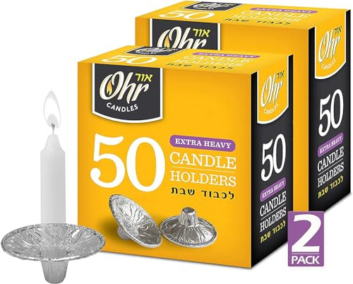 OHR Extra Heavy Disposable Aluminium Foil Candle Holder, Drip Cup Bobeches - 2 Pack - 100 Pieces