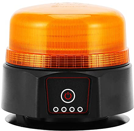 AGRISHOP 12V/24V LED Kabellos Blitzleuchte Mit Magnetfuß,36LED 2Modus Amber Blinkleuchte Orange Gelb,LED Auto Bernsteine Warnleuchte mit Magnet E9 R10