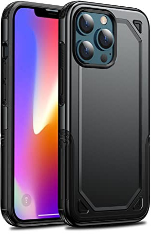 XD Designs Schutzhülle für iPhone 13/13 Pro/13 Pro Max, robust, militärisch, robust, stoßfest, staubdicht, hart, Polycarbonat, robust, langlebig, Schwarz, 13 Pro 6,1 Zoll