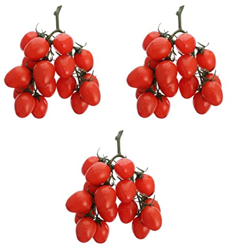YARNOW Pomodorini Artificiali Realistici 3 Pezzi 4.7X4.7X7.9 Pollici Decorazioni Per Casa Cucina Festa Ornamento Con Colori Vivaci Per Interni Ed Eventi