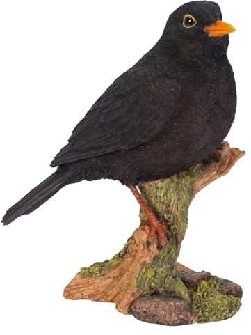 Vivid Arts - Amsel, Harz, Gartendeko, Sculptur, Schwarz
