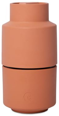 Crushgrind Billund Gewürzmühle mit Keramikmahlwerk Orange | Salz und Peffermühle mit verstellbarem Mahlgrad für grobes Salz | Kräutermühle aus hochwertigen, nachhaltigen Materialien (Paprika)