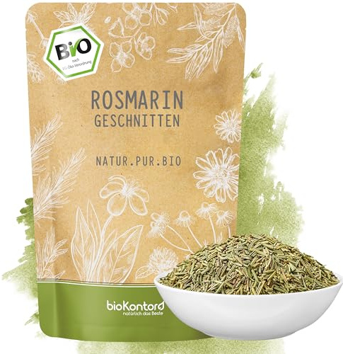 bioKontor – BIO Rosmarin 1kg – getrocknet – 100% naturbelassen | deutsche Handabfüllung – geschnittener Rosmarinus officinalis Kräutertee & Gewürz – Bio Rosmarin Tee – Gewürzmischungen