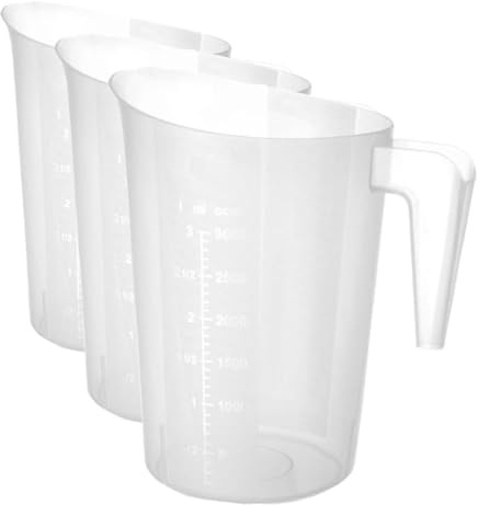 HENDI Messbecher, mit Skalierung, Stapelbar, Bruchsicher, 3,0L, ø181x(H)233mm, Polypropylen (Packung mit 3)