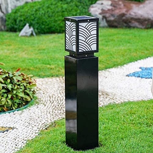 Lampioni solari da esterno con telecomando, lampada da giardino impermeabile Pannelli solari Lampada da pilastro a palo Illuminazione da tavolo per ponte Patio Vialetto Lampada a colonna Paletto lumi