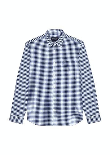 Marc O'Polo Herren Hemd kariert Langarm, Blau (Multi/Total Eclipse), S