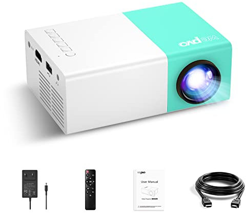 wepvo Proiettore Portatile, Mini Proiettore per Bambini, proiettori Cinematografico all'aperto, videoproiettore LED Pico per proiettori Cinematografico Home Theater con USB HDMI Type-C e Telecomando