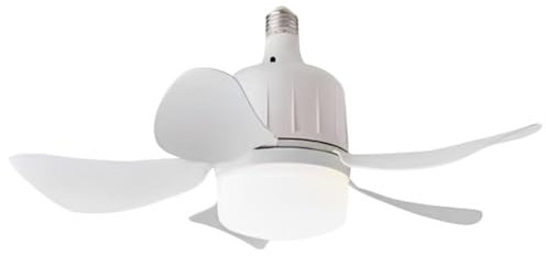 JUCHRZEY Ventilatore da soffitto moderno a LED Base E27 Lampadario con telecomando Ventilatore da soffitto 3 colori Lampadina dimmerabile Ventilatore con presa 3 velocità 17,7 pollici for Ca