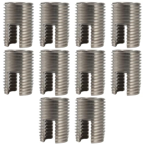 Insert fileté autotaraudeur Inox | 10 pièces | M12X16 L22 | Apporte lui-même le taraudage | Idéal pour la pose dans des matériaux mi-durs | Douille filetée - Insert fendu | Made in France | Intervis®