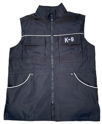 Dualoai Hundetrainer Weste Gehorsam Weste Taille Kordelzug Hundeführer Weste Jacke Wasserdicht, l