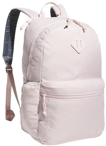 adidas Zaino classico a 3 strisce, per uomo e donna, borsa con custodia per computer portatile, colore: rosa sabbia/onix grigio, taglia unica