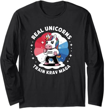 Echte Einhörner trainieren Krav Maga Langarmshirt