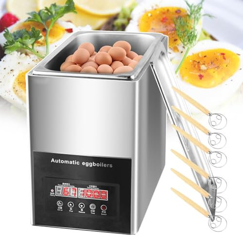forplubossmmp Commercial Electric Egg Boiler Machine with Timing 0~99 Minutes, 9L Egg Cooker Large Capacity 800W Egg Cooking Machine Stainless Steel for Easy Cleaning (with 6 Egg Beater)