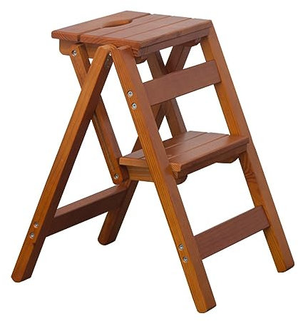 Sedia a scaletta da cucina pieghevole portatile per adulti con 2 strati in legno multi funzionale per interni biblioteca scala sedile