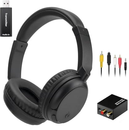 Auricolare Senza Fili Bluetooth, Cuffie TV Senza Fili per Anziani, Cuffie Over-Ear Audio di Alta Qualità Leggero e Confortevole, 30 ore di Riproduzione, Adatto per TV/Mobile/Computer, Peso 140g - Nero