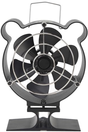 Vomeko Wood Stove Fan,Mini 6 Blade Wood Stove Fan,Heat Powered Fireplace Fan, for Wood Burning Stove Pellet Log Burner Fireplace