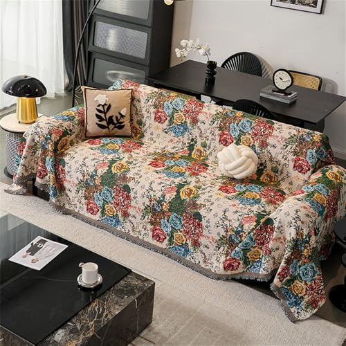 FZKun Manta de sofá de estilo nórdico, protector suave para muebles, manta antideslizante para mascotas, decoración de sala de estar, uso en todas las estaciones (retro, 180 x 260 cm)