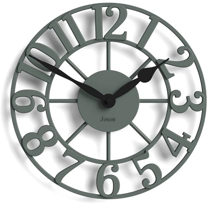 Jones Clocks® Lighthouse wall clock | Sculptural skeleton clock | Green | Elegant raised moulded numerals | Decorative design ideal for kitchen, living room or bedroom