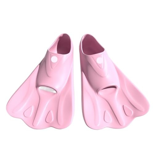 SUBLXPoten Pinne Snorkeling Pinne da Allenamento for Il Nuoto Pinne da Sub in Silicone Corte da Uomo e da Donna Pinne da Nuoto for Bambini Set di Attrezzature per Snorkeling(Pink,L)