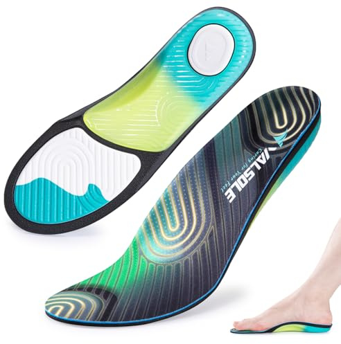 VALSOLE Plantar Fasciitis Insoles - 220+lbs Heavy Duty Arch Support Inserts for Reducing Foot Pain, Flat Feet, Heel Pain - Men Women Comfort Orthopedic Insoles for Work Boots, Casual Shoes
