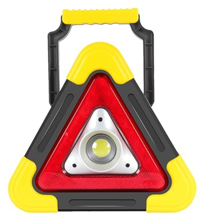 Triangolo Warning Light-Triangolo a LED a LED a energia Solare, Lampada di Sicurezza 2 in 1 | Luce Triangolare di Emergenza 'Auto con modalità Lampeggianti, Luce di Lavoro a LED per la r
