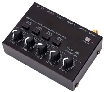 Mixer audio, Mixer MAX400 Mixer stereo a 4 canali con interfaccia RCA a basso rumore Mini mixer stereo professionale for computer