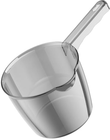 Cazzuola – Boccale da bagno trasparente | Forte manico lungo per bagno | teste d'acqua per cucina, bagno, bagno