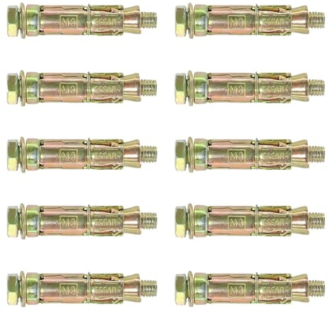 DAIRYCOF 10 x robuste Ankerbolzen M8 × 60 mm, Dehnbetonschrauben für Mauerwerk, Ziegel, Wandbefestigungen