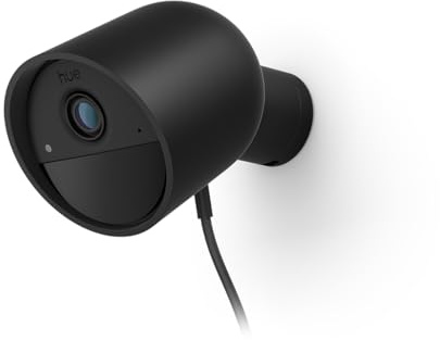 Philips Hue Secure kabelgebundene Überwachungskamera, Außenkamera mit 2K-Auflösung, Videoüberwachung mit Sofortbenachrichtigungen, kontinuierliche Stromversorgung, Innen- und Außenbereich, schwarz