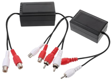 NOLITOY 2 pezzi Filtro Antirumore Audio per Auto Isolatore Loop di Massa per Sistemi Audio Riduce Disturbi e Migliora Qualità Suoni per Amplificatori e Autoradio