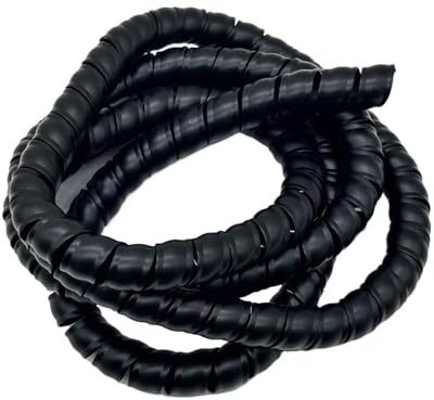 Styire 2 Meter 8 mm bis 16 mm Kabelschlauch Flammhemmende Spirale Umhüllung Rohr Wasserschläuche Schutzrohr Schutzhülle(Schwarz,ID 16mm)