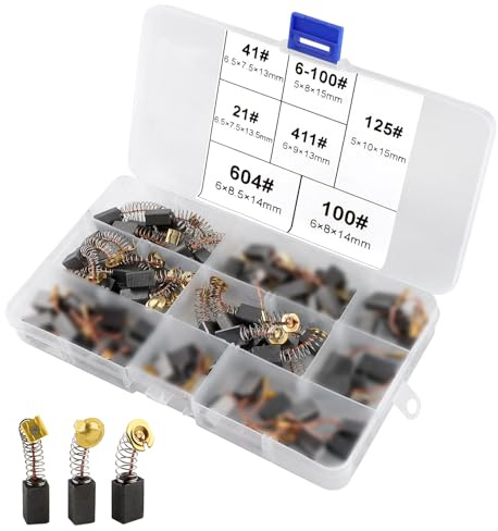UYUYong 72 PCS Kohlebürsten Motorkohlen Elektrowerkzeug Kohlebürstens | Ersatz Motor-Kohlebürsten mit Feder für Winkelschleifer Bohrhammer Elektromotor Kreissäge Viele Elektrowerkzeuge 7 Größen