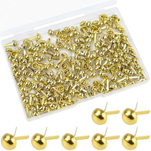 JAXICREY 200 Stück Musterbeutelklammern Mini, Musterklammern Rundkopf Gold, Rundkopfklammern Metall, Klammern Basteln, Briefklammern, Heftklammer für Büro Papier, Scrapbooking, DIY Bastelprojekte