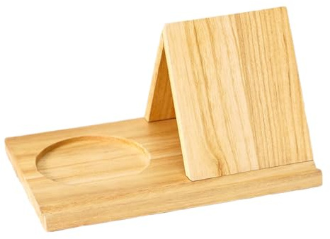 Dreieckiger Büchständer Holz | Buchhalter Leseständer | Multifunktionaler Seitenhalter mit Büchertasse Halter | Kleines Lese Bücherregal Buchständers zur Dekoration Geschenke für Leseratten