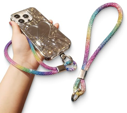 GZYUNFA Luxury Diamond Phone Wrist Strap, Anti theft Phone Strap Lanyard, Glitter Charm Wristband for Women, Compatible with Most Mobilephone
