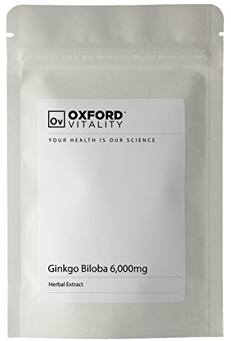 Oxford Vitality Ginkgo Biloba 6000mg Tablets | High Strength Ginkgo Supplement for Memory Cognitive Function and Focus | Easy to Take Tablets | Pack of 240