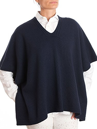 DALLE PIANE CASHMERE - Poncho två knappar kashmir blandade garn - kvinna, BLÅ, one size