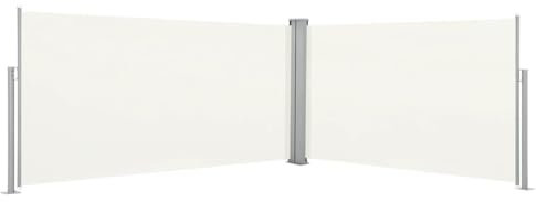 vidaXL Patio jardín terraza Toldo lateral Parasol protección contra el viento 63 x236 crema