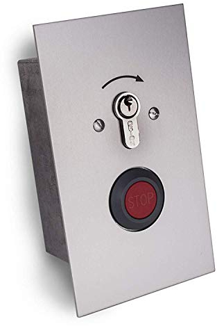 Pulsador de llave empotrado en un lado con función de parada, accionamiento de puerta de garaje BFT (cierre diferente)