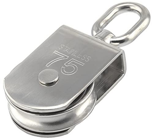 OPIOL QUALITY® Blockseilrolle mit Edelstahlrolle 10mm (1 Stück) Block Seilblock Drahtseilblock Flaschenzug Riemenscheibe Umlenkrolle Drahtseil Seil Boot Seilrollen
