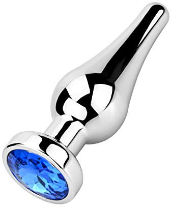 Roluck Plug anal avec kit de plug anal en métal - Petit, moyen et grand - Avec de magnifiques couleurs - Fétiche diamant (bleu, S)