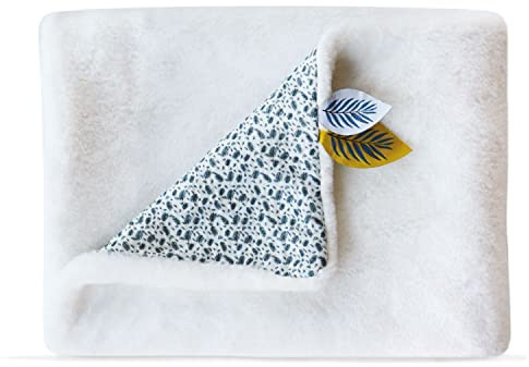 Doudou et Compagnie - Plaid Couverture Polaire Douce et Chaude - Blanc -100 x 70 cm - Collection Yoca Le Koala - Idée Cadeau Naissance pour Bébé Fille ou Garçon - Extra Douce - Plaid Soyeux- ‎DC3685