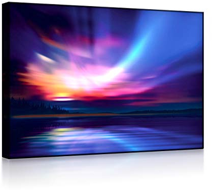 lightbox multicolor | LED Bilder | Nordische Polarlichter | 100x70 cm | Front Lighted