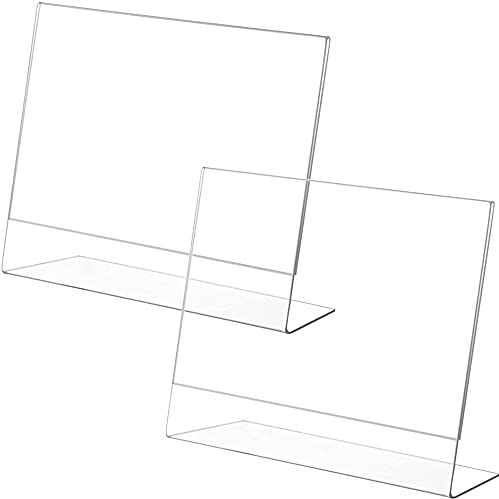 Aieraczy 2 Stück Tischaufsteller A5, Acryl Aufsteller A5, Menükartenhalter, Speisekartenhalter, Display Ständer Doppelseitig Flyerständer für Restaurants, Cafés, Büros, Fotos