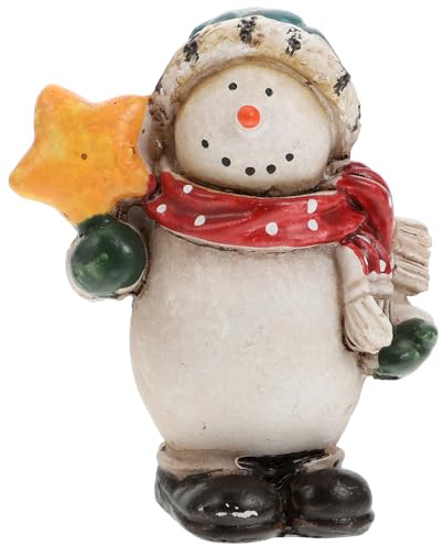 NUOBESTY Christmas Resin Snowman Figurine Cute Snowmen Statue for Home Office Festival Christmas Table Decoration