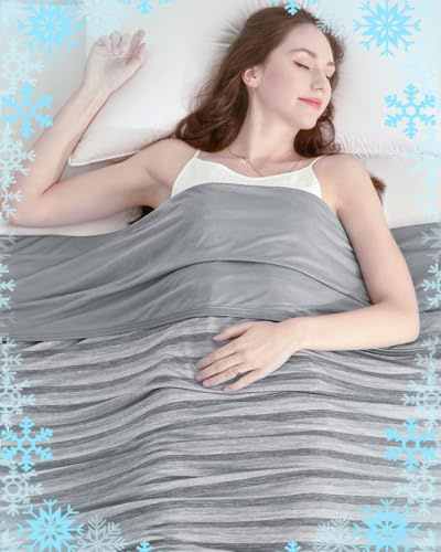 Manta refrescante con efecto frío de doble cara, manta de verano ligera y transpirable para cama grande de tamaño king, transfiere calor para mantener el cuerpo fresco para personas que duermen con